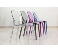 Set 2/4 Sedie Policarbonato Trasparente Cucina Impilabili Design Moderno LUCE