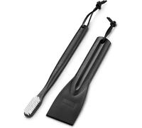 Set 2 Accessori Pulizia per Barbecue Spazzola Raschietto con Gancio