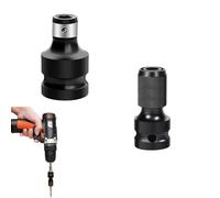 Set 2 adattatori per avvitatore a percussione da 1/2 a 1/4 pollici in acciaio al carbonio ad alta durezza, adattatori multifunzione per punte e bussole