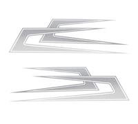 Set 2 adesivi per punte camion argento pellicola metallica 100x28 cm...