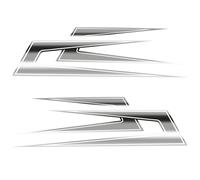 Set 2 adesivi per punte camion cromo argento pellicola 100x28 cm accessori de...