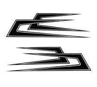 Set 2 adesivi per punte camion nero lucido pellicola 100 x 28 cm accessori de...