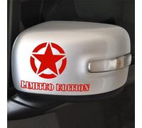 Set 2 Adesivi Renegade universale 4x4 per Specchietti Retrovisori Car Stripes Strisce Design Sport Tuning Auto Moto Esterni off road cod. 2292 (032 Rosso)