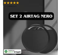 Set 2 AirTag Kit Nero Compatibile Apple Iphone Localizzatore Smart GPS Oggetti