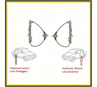 SET 2 ALZAVETRO ALZACRISTALLO MANUALE PER FIAT GRANDE PUNTO POSTERIORE ALZAVETRI