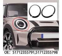 SET 2 ANELLO GUARNIZIONE FARO NERO SINISTRO+DESTRO per Cooper F55 F56 F57 2013-