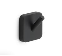 Gedy | 2 Appendiabiti da Parete Tonga in Acciaio Inox e Cromall, Appendi Accappatoio Fissabile con Viti Incluse o Biadesivo, Nero Matt, 4,9x3,1x4,7cm