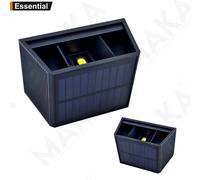 Set 2 Applique LED Solari Esterno design ABS nero Crepuscolare Doppia Luce 3000k