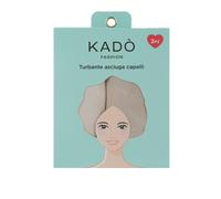 Set 2 asciugamani capelli turbante in microfibra beige