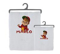 Set 2 asciugamani personalizzati da bagno asciugamano viso asciugamano ospite stampa personalizzata idea regalo bagno doccia biancheria casa cotone bambini cartoni Alvin And The Chipmunks Superstar