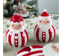Set 2 Barattoli in Ceramica Mr e Mrs Santa Claus