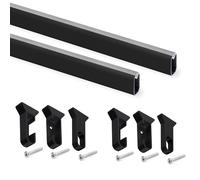 Set 2 Barre Appendiabiti per Armadio 115 cm in Alluminio Emuca Nero