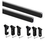 Set 2 Barre Appendiabiti per Armadio 115 cm in Alluminio Emuca Nero