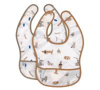 LÄSSIG Set di 2 bavaglini per neonati con chiusura in velcro idrorepellente/Lightweight Bib Little Mateys royal blue
