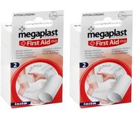 Set 2 bende elastiche con fermaglio misura 4mt x 6cm in cotone elastico 100%, fascia in cotone elasticizzato per medicazioni e fissare i cerotti su parti del corpo, benda elastica per medicazione