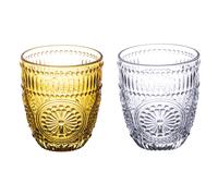 Set 2 bicchieri acqua 330 ml, trasparente e ambra, Siviglia Sibilla