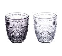 Set 2 bicchieri acqua 330 ml, trasparente e fumé, Siviglia Sibilla