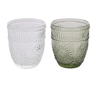 Set 2 bicchieri acqua 330 ml, trasparente e verde, Siviglia Sibilla