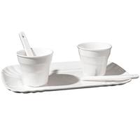 SELETTI Estetico Quotidiano Set 2 Bicchierini Caffè con Vassoio Bianco
