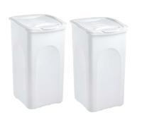 Set 2 Bidoni pattumiere per la Raccolta Differenziata 50 litri bianca Plastica Carta Vetro Indifferenziato metallo organico casa ufficio locale commerciale giardino terrazzo