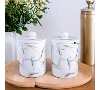 SET 2 BIS BARATTOLO CUCINA CERAMICA MARBLE CAFFE' E ZUCCHERO ART.22362