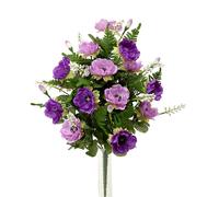 Set 2 Bouquet Artificiale Composto di 14 Fiori Artificiali di Anemone Altezza 46 cm Viola