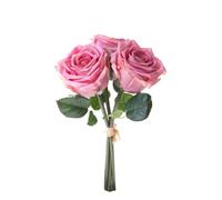 Set 2 Bouquet Artificiali Rose con 3 Fiori 30 cm Natale Touch