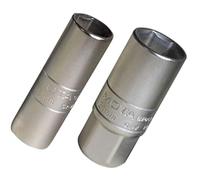 SET 2 BUSSOLE LUNGHE PER CANDELE DI AUTO E MOTO DA 16 e 21 mm CON ATTACCO DA 1/2 IN ACCIAIO CHROME VANADIUM