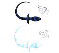 Set 2 buttplug con coda di cane in silicone - anal plug per uomini e donne, cosplay fetish SM, dilatatore anale per stimolazione prostata e punto G, accessorio giochi di ruolo coppia