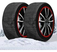 Set 2 Calze da Neve in Tessuto per Pneumatici Auto OMOLOGATE EN 16662-1 Montaggio Rapido Catene da Neve in Tessuto Lavabili Compatibili con ABS e ESP Massima Aderenza su Ghiaccio e Neve (XL)