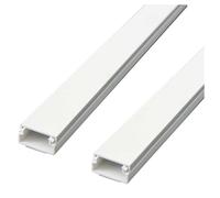 SET 2 CANALINA ELETTRICA PASSACAVI ADESIVA DA 1MT IN PLASTICA BIANCO 20 X 10 MM