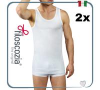 Set 2 Canottiera uomo cotone intimo FILO di SCOZIA spalla larga canotta intima