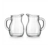Set 2 Caraffe Bistrot 25 cl in Vetro per Succhi Vino Bevande mini brocca
