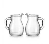 Set 2 Caraffe Bistrot 25 cl in Vetro per Succhi Vino Bevande mini brocca con Linea Segnalimite di Taratura MID collezione Bistrot Bormioli per Succhi Vino Bevande