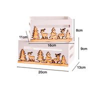 Set 2 Cassette Natalizie Scatolette Cesto Natale Per Confezione Doni Mod. Vannin