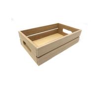SET 2 CASSETTE RETTANGOLARI LEGNO X DECOUPAGE CASSETTA CON MANICI PORTAOGGETTI