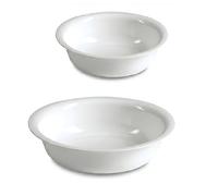 Set 2 Catino Piccolo Bacinella Rotonda in Plastica Bianca 26+32cm Bucato a Mano