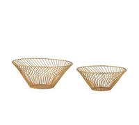 SET/2 CENTRO DE MESA 12X5X12/10X4,5X10 METAL DORADO