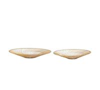 SET/2 CENTRO DE MESA 17X17X2,5/15X15X2,5 METAL DORADO