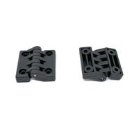Set 2 Cerniere in Plastica Rinforzata PA 40x40 mm, Made in Italy - Kit 2 Pezzi per Ante e Sportelli - Resistenti a Urti, Umidità, Sole - Ideale per Cassette Elettriche, Nero Opaco (40x40 mm, 2 Pezzi)