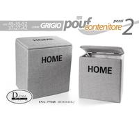 SET 2 CESTE CESTA VIMINI CONTENITORE Portabiancheria BAGNO SALOTTO Grey 52-42cm