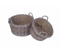 Set 2 Ceste cloe con m tonda con fodera juta