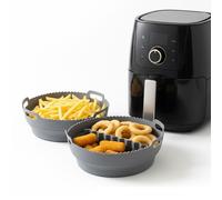 Set 2 Cestini in Silicone per Friggitrice ad Aria - Accessori Pieghevoli Ø22 cm