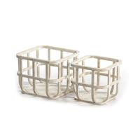 SET/2 CESTO 39X40X31 / 30X31X29 MADERA BLANCO ANTIQUE