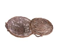 Set 2 Cesto Rotondo Basso in Vimini Larghezza 40 cm