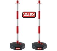 SET 2 COLONNINE COLONNE BICOLORE CON BASE PER SEGNALETICA STRAD. 90 CM " VALEX "
