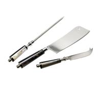 Set 2 Coltelli e Acciaino Affilatoio in Acciaio Inox Manico in Corno