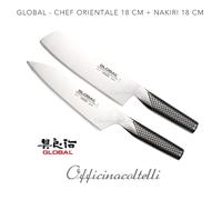 Set 2 coltelli giapponesi Chef orientale 18 cm + Nakiri 18 cm Global G04-G05