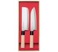 Set 2 Coltelli Giapponesi SekiRyu Santoku & Nakiri SR600 - Lama Acciaio Inox