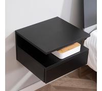 Set 2 Comodini Sospesi 35x32x22,5 cm Design Moderno Nero